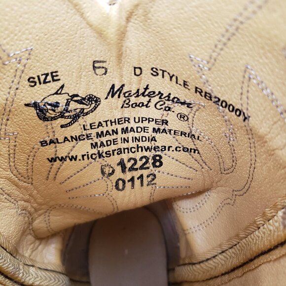 Masterson Boot Co Women's Western Cowboy Boots Sz 6 D Brown Leather RB2000Y - Picture 7 of 11